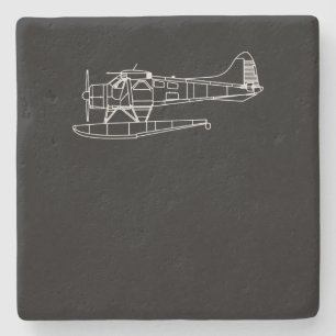 Beaver On Floats Sea Plane Piot Funny Gift Stone Coaster