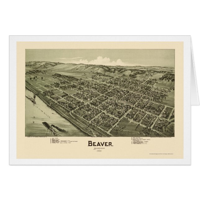 Beaver, PA Panoramic Map - 1900 (Front Horizontal)