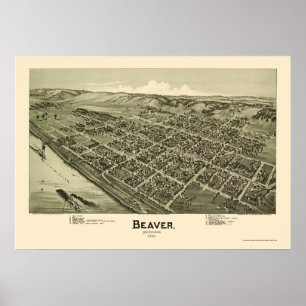 Beaver, PA Panoramic Map - 1900 Poster