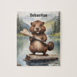 Beaver Personalised Kids Jigsaw Puzzle