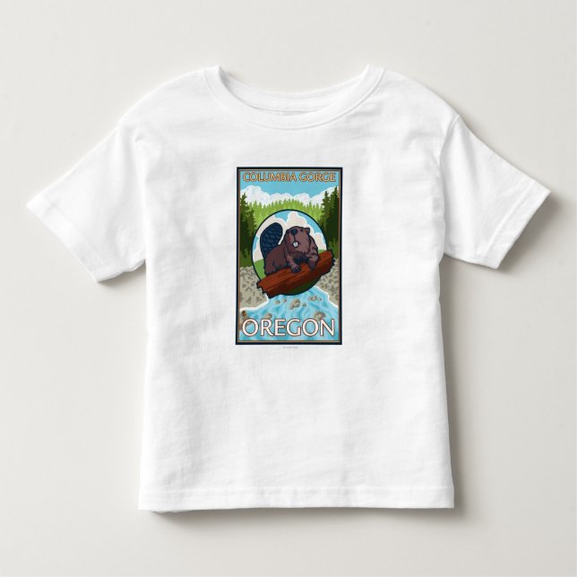 Beaver & River - Columbia Gorge, Oregon Toddler T-Shirt (Front)