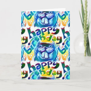 beaver say happy birthday card