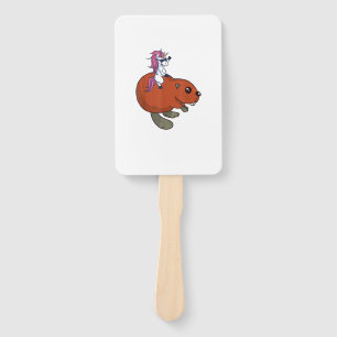 Beaver Shirt Funny Unicorn Beaver Lover Gift T-Shi Hand Fan