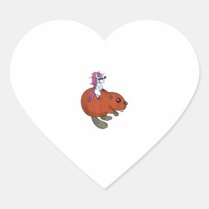 Beaver Shirt Funny Unicorn Beaver Lover Gift T-Shi Heart Sticker