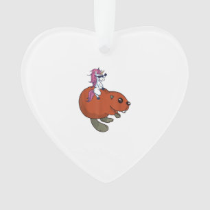 Beaver Shirt Funny Unicorn Beaver Lover Gift T-Shi Ornament