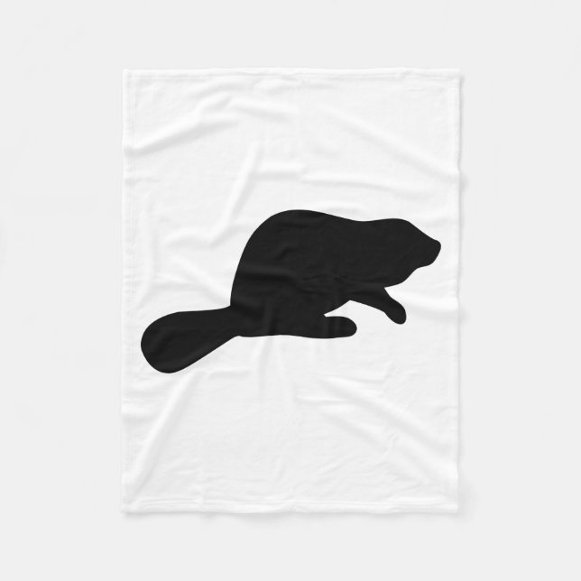Beaver Silhouette Fleece Blanket (Front)
