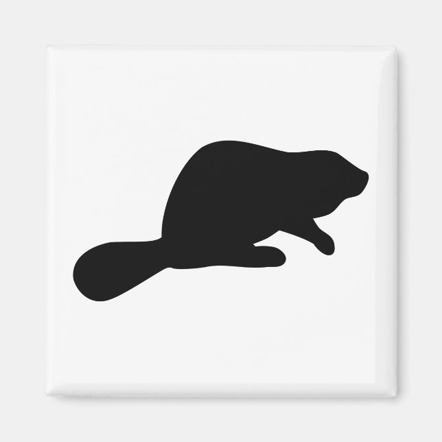 Beaver Silhouette Magnet (Front)