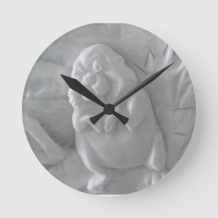 Beaver Snow Sculpture, Hotel de Glace, Quebec Round Clock