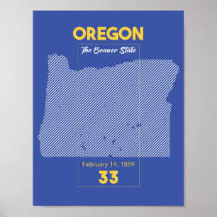 Beaver State, Oregon State Art Poster