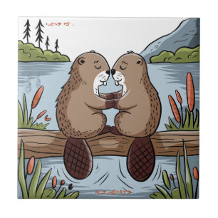 Beaver Valentine Ceramic Tile