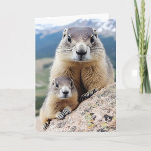 Beaver Wild Animal Portrait Natural Environment Holiday Card