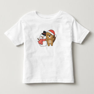 Beaver With Snowman In Winter At Christmas Toddler T-Shirt