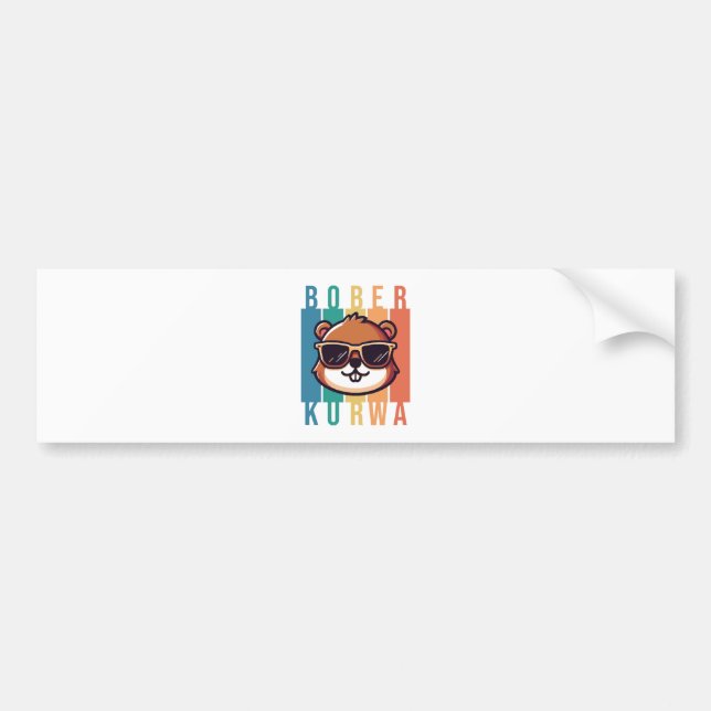  Beaver with Sunglasses Bumper Sticker (Front)