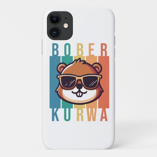  Beaver with Sunglasses Case-Mate iPhone Case (Back)