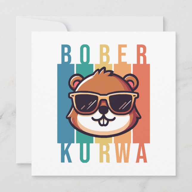 Beaver with Sunglasses Invitation (Front)