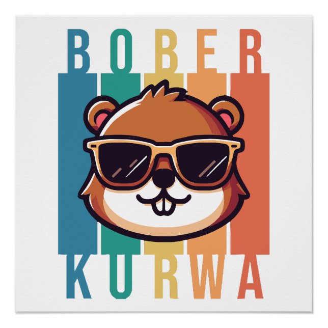  Beaver with Sunglasses Poster (Front)