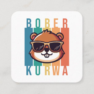 Beaver with Sunglasses Square Business Card