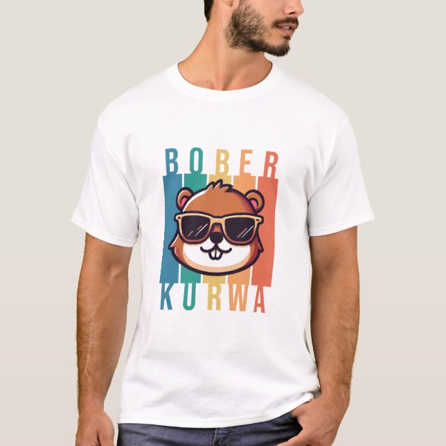  Beaver with Sunglasses T-Shirt (Front)