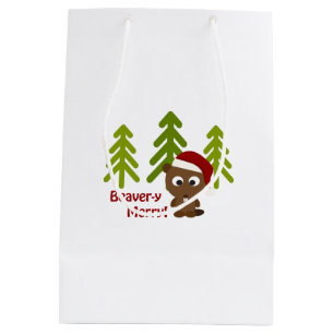 Beaver-y Merry! Christmas Beaver Medium Gift Bag