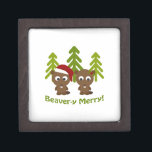 Beaver-y Merry! Christmas Beavers Keepsake Box<br><div class="desc">Beaver-y Merry! Christmas beavers</div>