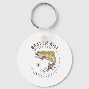 Beaverkill River New York Fly Fishing Souvenir Bea Key Ring