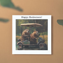 Beavers in a golf cart, customisable