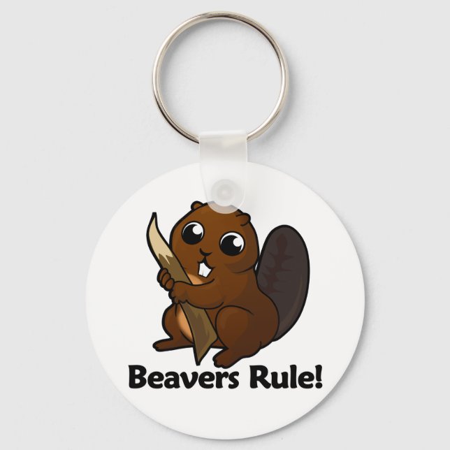 Beavers Rule! Key Ring (Front)