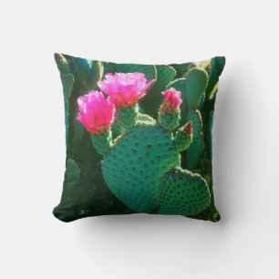 Beavertail Cactus Flowers Cushion