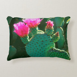 Beavertail Cactus Flowers Decorative Cushion