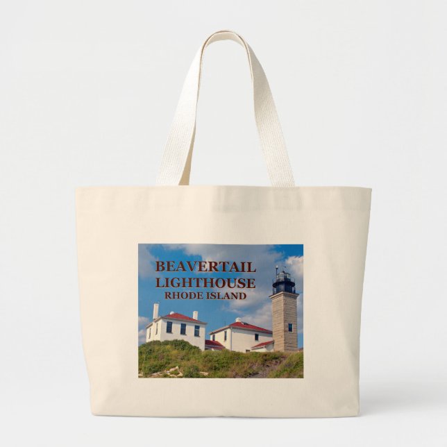 Beavertail Lighthouse, Rhode Island Tote Bag (Front)