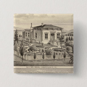 Beazell, English residences, farms 15 Cm Square Badge