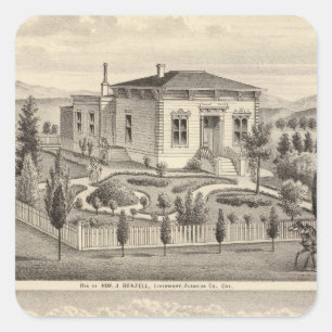 Beazell, English residences, farms Square Sticker