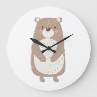 Bebe Bear Watercolor Nursery Clock