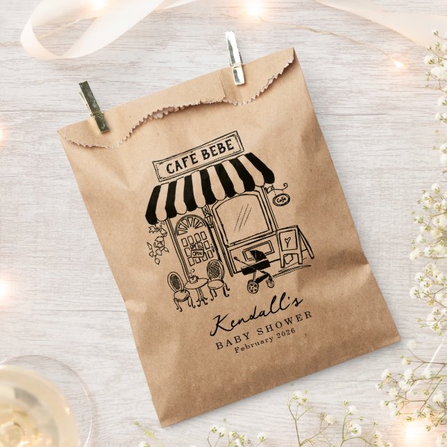 Bebe Cafe Home cafe themed Baby shower Favour Bag (Clipped)