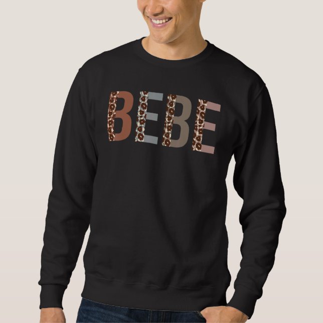 Bebe Leopard Print Mum Cute Mothers Day  Grandma Sweatshirt (Front)