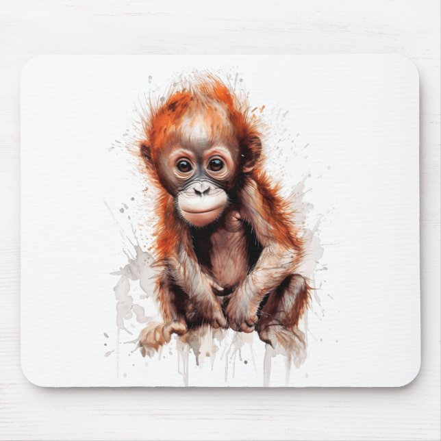Bebé Orangután Mouse Pad (Front)