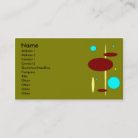 Bebop Retro Olive Business Card