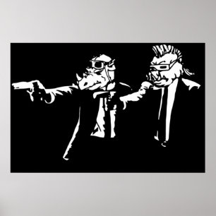 Bebop Rocksteady Thug life Pfiction mashup Poster