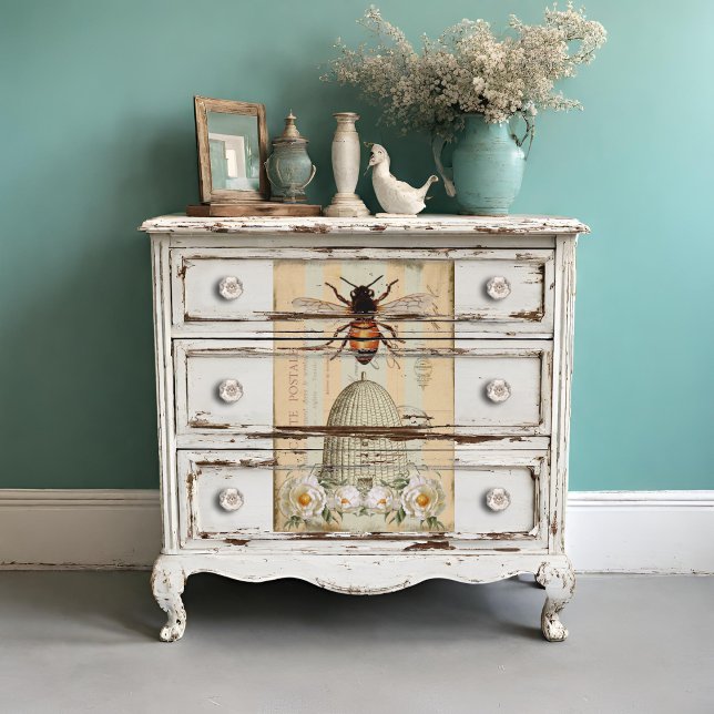 Bec d'Abeille Bee Skep Antique Post Card Decoupage Tissue Paper (Creator Uploaded)