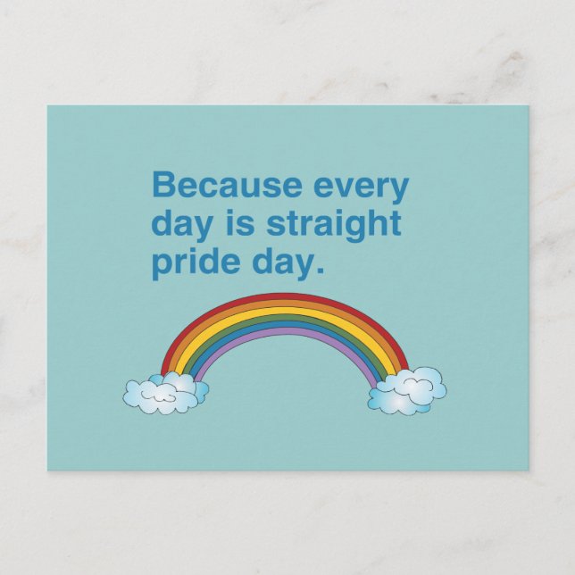Because every day is Straight Pride day Postcard (Front)