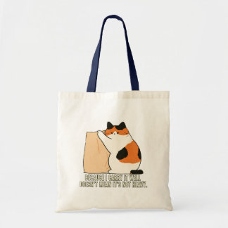 Because I Carry It Well Calico Cat Illustration Tote Bag