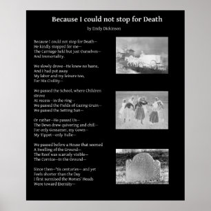 Because I could not stop for death Emily Dickinson Poster