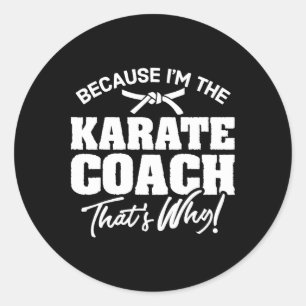 Because I'm The Karate Coach That's Why Gift  Classic Round Sticker