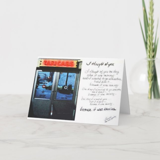 Because It Was Raining Card (Front)