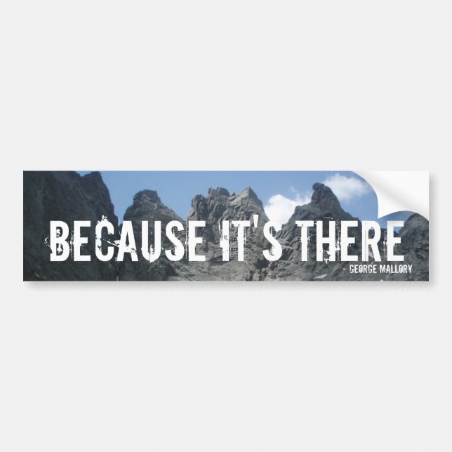 "Because It's There" Bumper Sticker (Front)