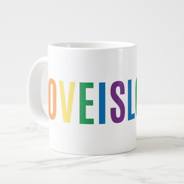 Because Love is Love Large Coffee Mug (Front Left)
