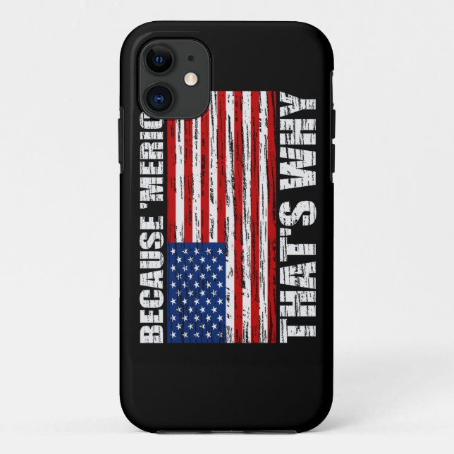 BECAUSE MERICA Distressed US Flag iPhone 5 Case (Back)