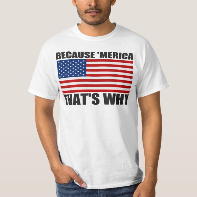 BECAUSE 'MERICA THAT'S WHY US Flag T-shirt (Front)