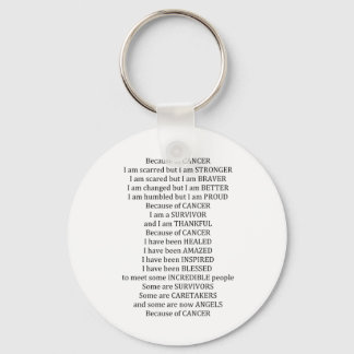 Because of Cancer Key Ring