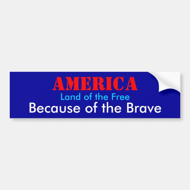 Because of the Brave Bumper Sticker (Front)